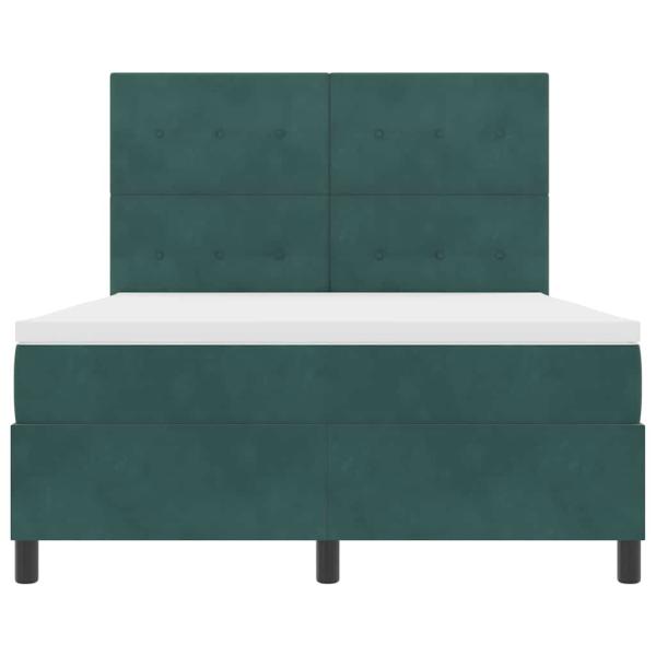 Boxspringbett mit Matratze Dunkelgrün 160x200 cm Samt