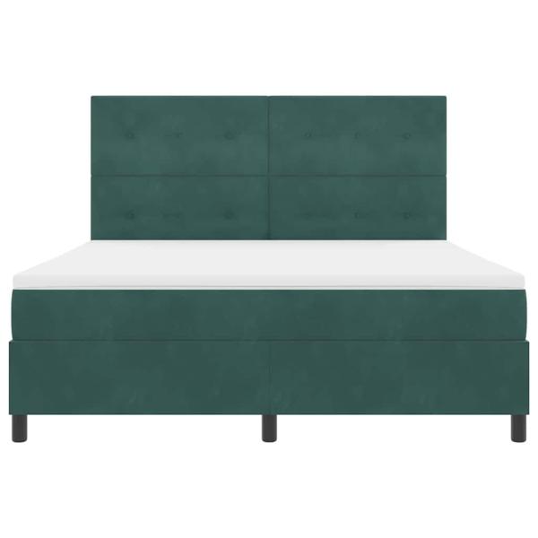 Boxspringbett mit Matratze Dunkelgrün Super King Samt