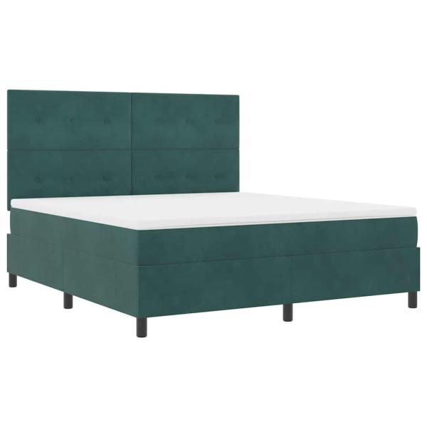 Boxspringbett mit Matratze Dunkelgrün Super King Samt