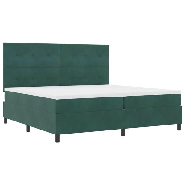 Boxspringbett mit Kopfteil Dunkelgrün 200 x 200 cm Samt
