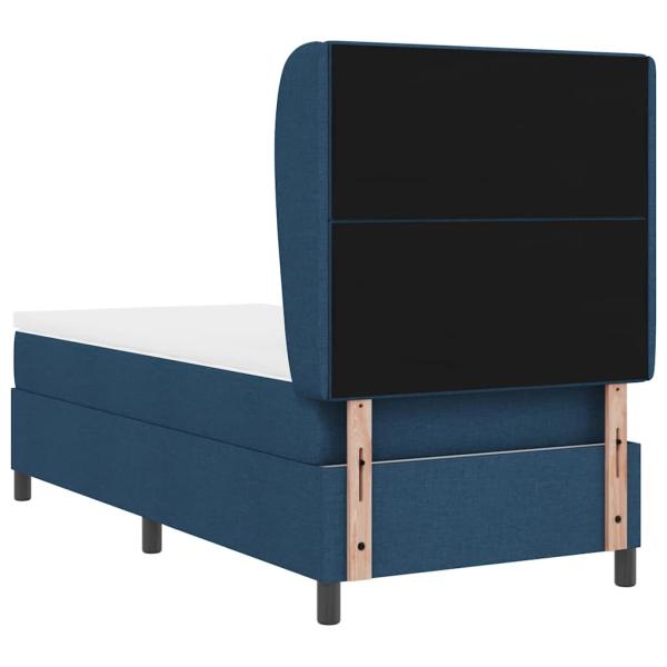 Boxspringbett mit Matratze Blau 100x200 cm Stoff