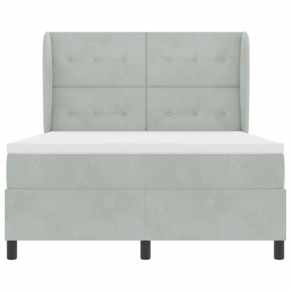 ARDEBO.de - Boxspringbett mit Matratze Hellgrau 160x200 cm Samt