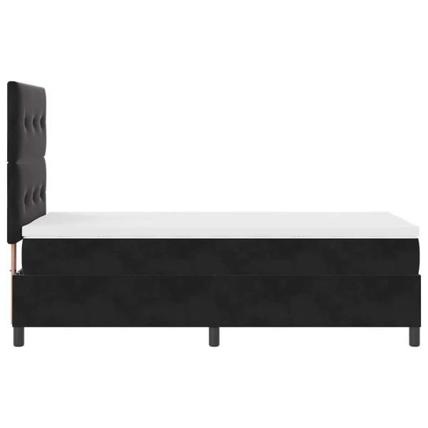 Boxspringbett mit Matratze & LED Schwarz 90x200 cm Samt
