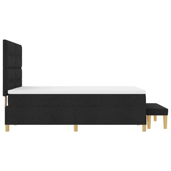 Boxspringbett mit Matratze & Bank Schwarz 140x200 cm Stoff