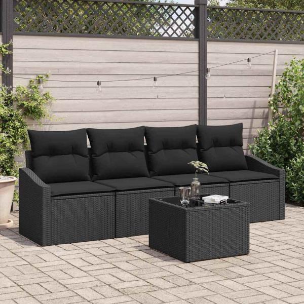 ARDEBO.de - Sofa Set 5 stk. Schwarz 55 x 55 x 37 cm