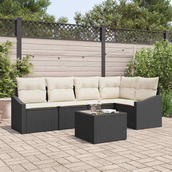 ARDEBO.de - 5-teiliges Garten Sofa Set mit Kissen Braun Poly Rattan