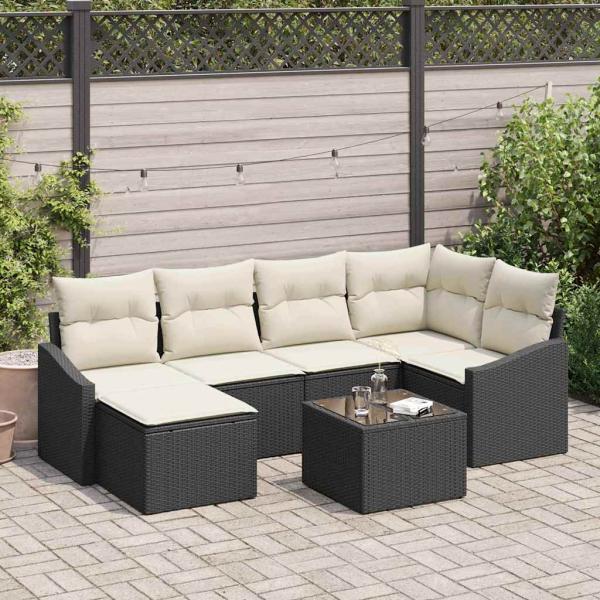 ARDEBO.de - 6-teiliges Garten-Sofa-Set mit Kissen braun Poly-Rattan
