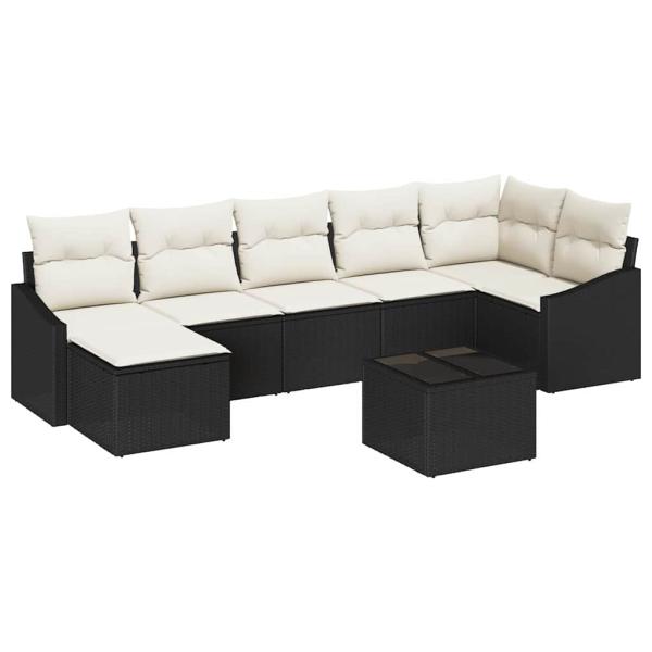 Sofa Set 8 stk. Schwarz [Synthetisch]: Poly Rattan