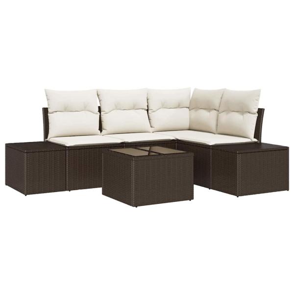 4-teiliges Garten Sofa Set mit Kissen in Grau aus Poly Rattan