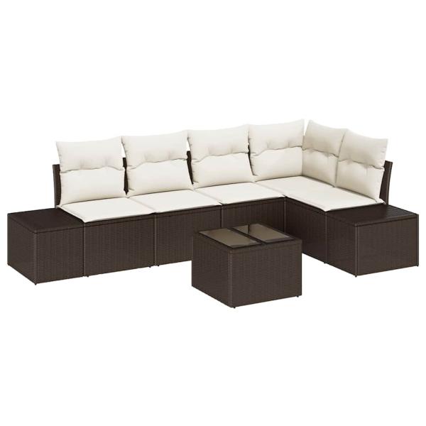 5-teiliges Garten Sofa Set mit Kissen Grau Poly Rattan