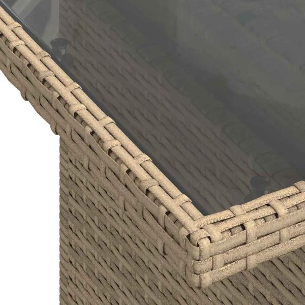 6-teiliges Garten Sofa Set mit Kissen Beige Poly Rattan