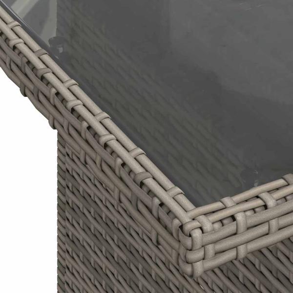 7-teiliges Garten-Sofa-Set mit Kissen Grau Poly Rattan