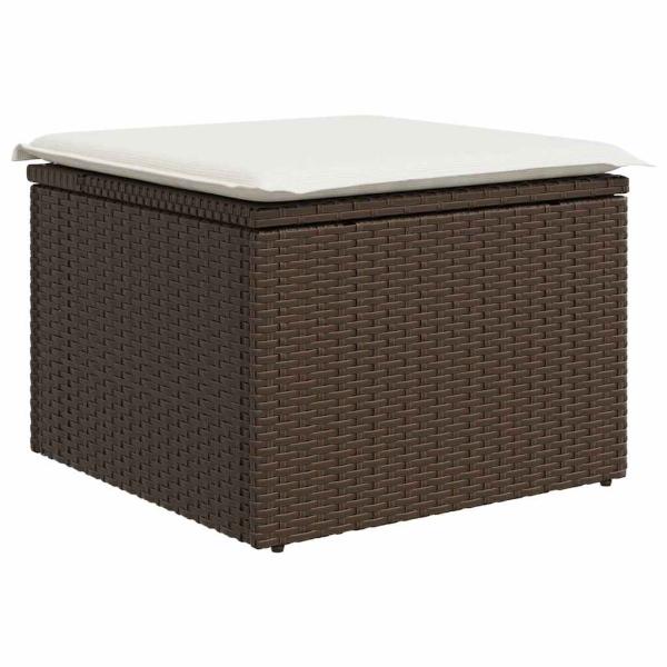 8-teiliges Garten Sofa Set mit Kissen Braun Poly Rattan