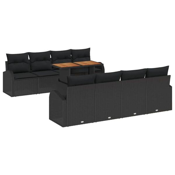 Garten-Sofa-Set 7 stk. Schwarz