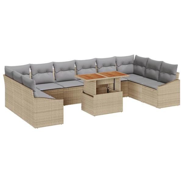 Gartensofa-set 11 Stk. Beige und Grau