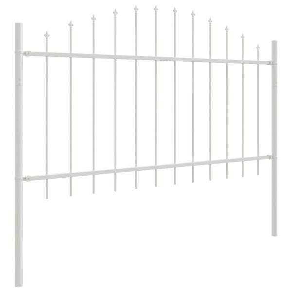 Gartenzaun mit Hoop Top Weiß 10.2x1 m Stahl