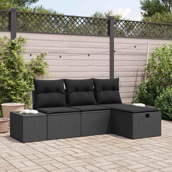 ARDEBO.de - Sofa Set 4 Stk. Poly-Rattan