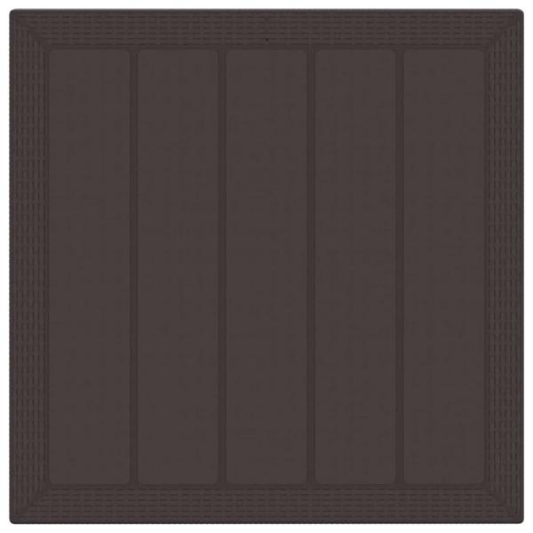 5-teiliges Garten-Dining-Set mit Kissen Braun Poly Rattan