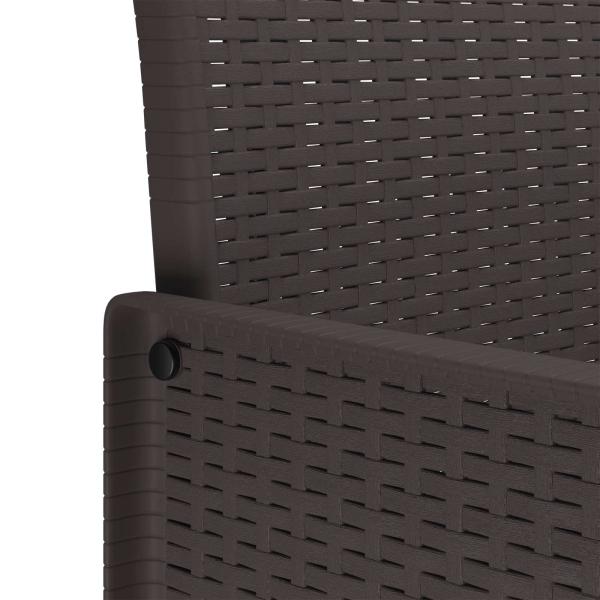 11-teiliges Garten-Essgruppe mit Kissen Braun Poly-Rattan