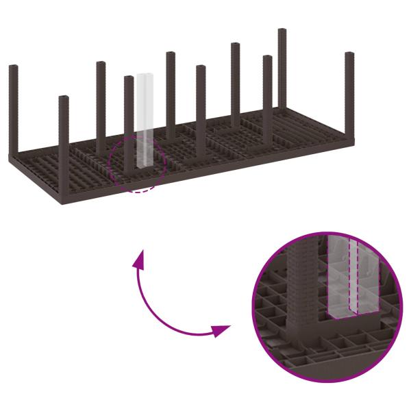 11-teiliges Garten-Essgruppe mit Kissen Braun Poly-Rattan