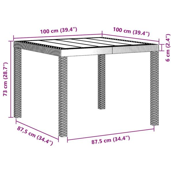 3-teiliges Garten Esstisch Set Weiß Poly Rattan