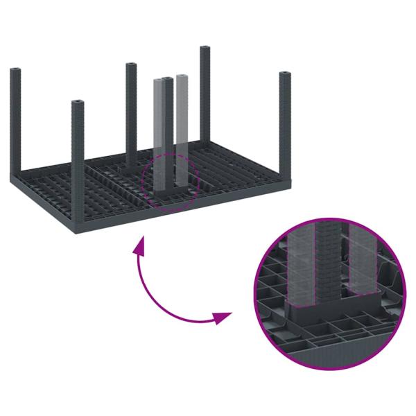 5-teilige Garten Essgarnitur Anthrazit Poly Rattan