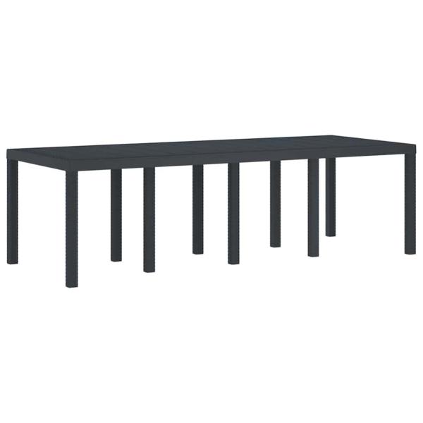 9-teiliges Garten Essset Anthrazit Poly-Rattan