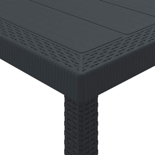 9-teiliges Garten Essset Anthrazit Poly-Rattan