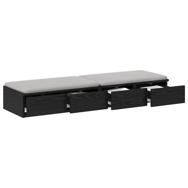 Bett Schubladen Schwarz 120x36,5x16,5 cm Holzwerkstoff
