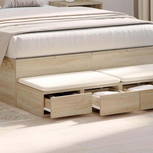 Bett Schubladen Sonoma Eiche 120x36.5x16.5 cm Holzwerkstoff