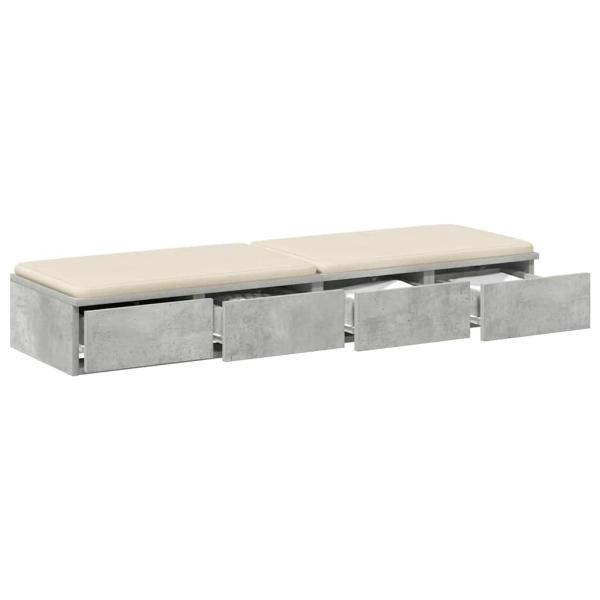 Bett Schubladen Beton Grau 120x36,5x16,5 cm