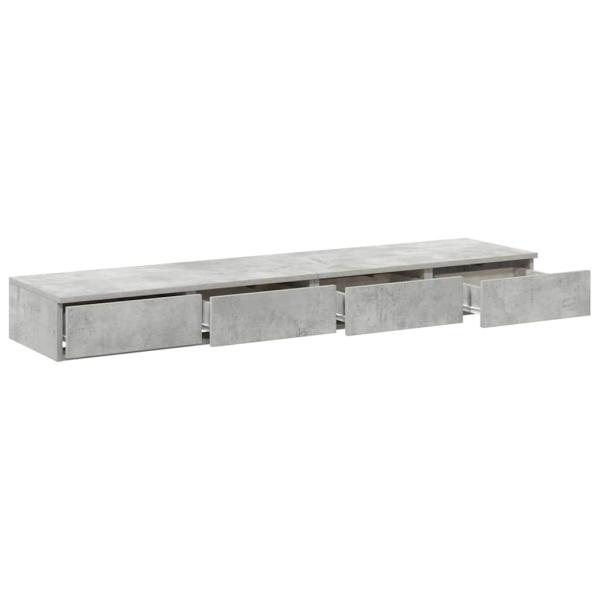 Nachttisch in Beton Grau - 135 x 36.5 x 16.5 cm aus Spanplatte