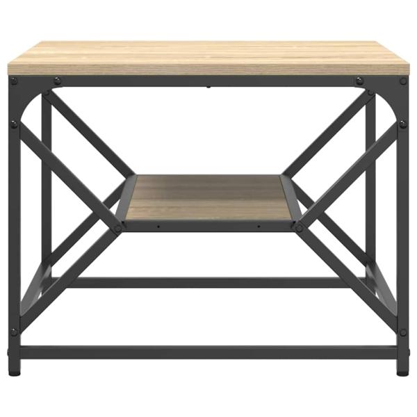 Couchtisch mit Regal in Sonoma-Eiche ? 51x50x40 cm ? Holzwerkstoff