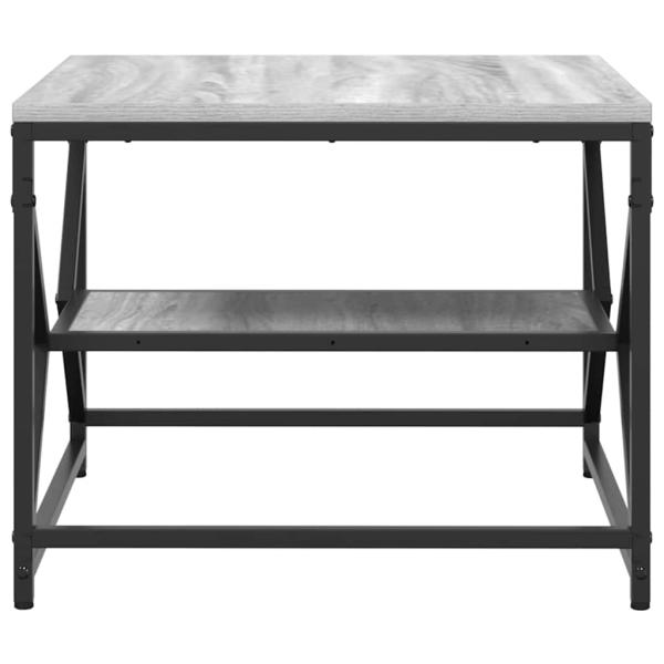 Couchtisch mit Regal - Grau Sonoma - 51x50x40 cm - Hergestellt aus Holzwerkstoff