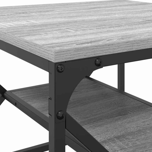 Couchtisch mit Regal - Grau Sonoma - 51x50x40 cm - Hergestellt aus Holzwerkstoff