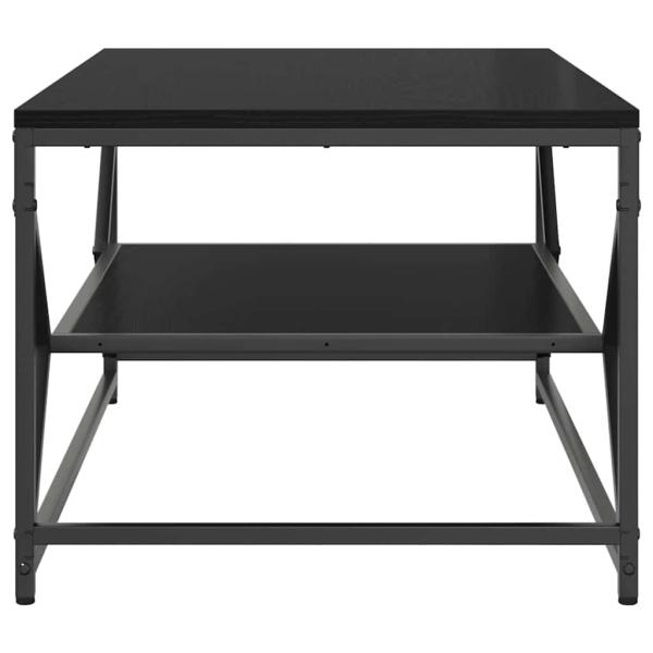 Couchtisch mit Regal schwarze Eiche 90x50x40 cm technisch bearbeitetes Holz