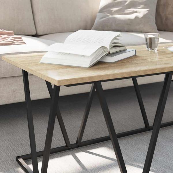 Couchtisch Sonoma Eiche 100x50x40 cm aus Holzwerkstoff und Metall