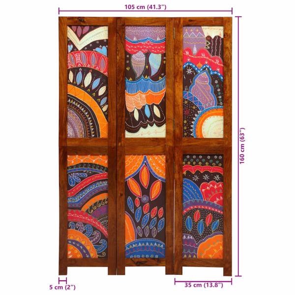 Raumteiler 3 Paneele Honigbraun 35x1,5x160 cm Massivholz Akazie
