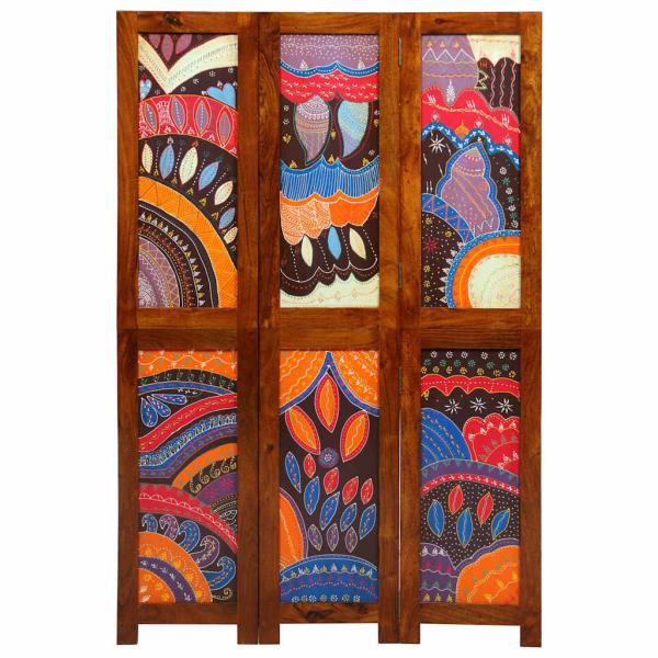 Raumteiler 3 Paneele Honigbraun 35x1,5x160 cm Massivholz Akazie