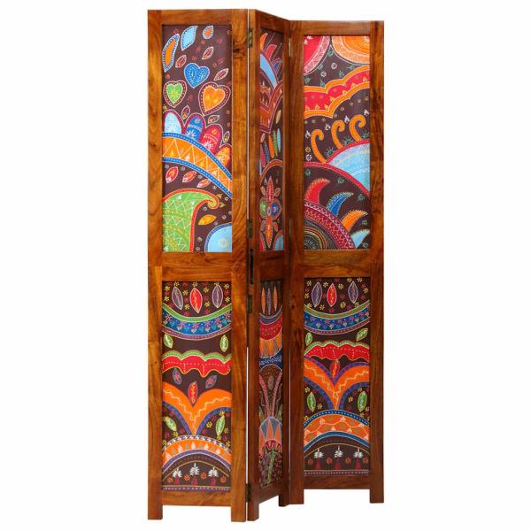 Raumteiler 3 Paneele Honigbraun 35x1.5x160 cm Massivholz Akazie