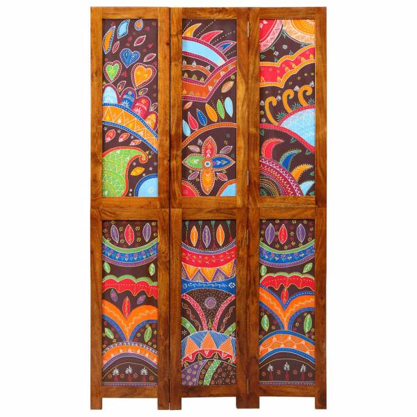 Raumteiler 3 Paneele Honigbraun 35x1.5x160 cm Massivholz Akazie