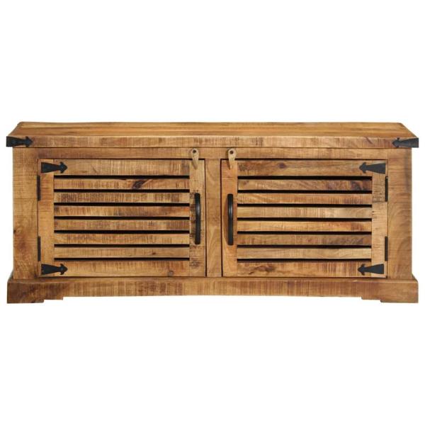 Schuhbank 110x38x45 cm Massivholz Raues Mango