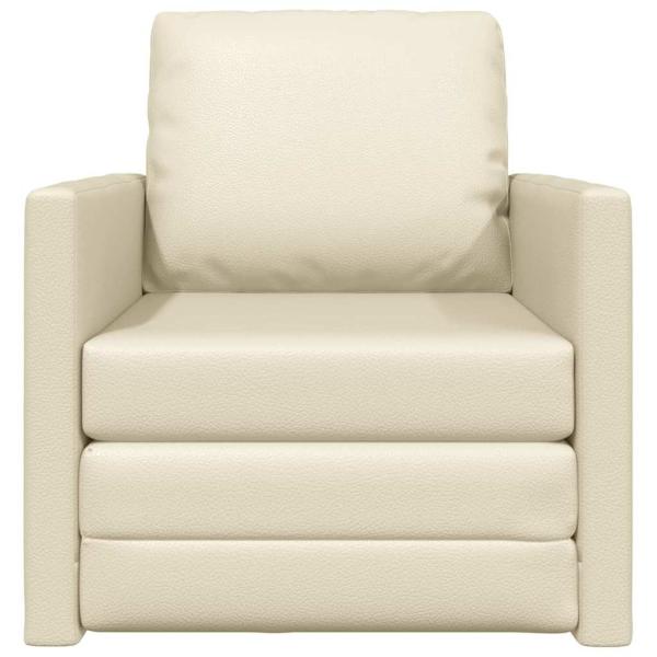 Schlafsofa 2-in-1 Creme 74x77x81 cm Kunstleder