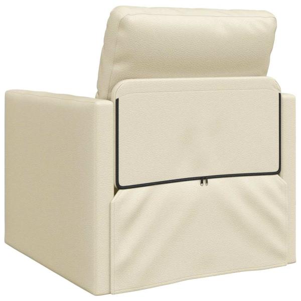 Schlafsofa 2-in-1 Creme 74x77x81 cm Kunstleder