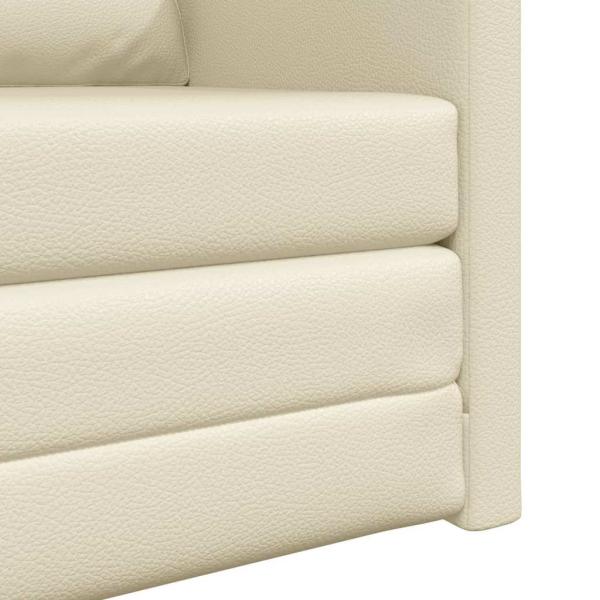 Schlafsofa 2-in-1 Creme 74x77x81 cm Kunstleder