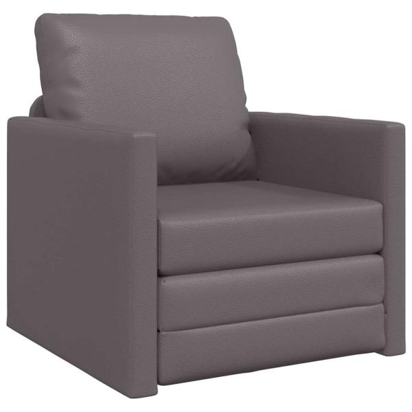 Boden Sofa Bett 2-in-1 Grau 74x77x81 cm Kunstleder