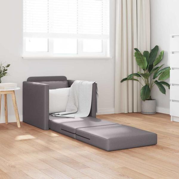 Boden Sofa Bett 2-in-1 Grau 74x77x81 cm Kunstleder