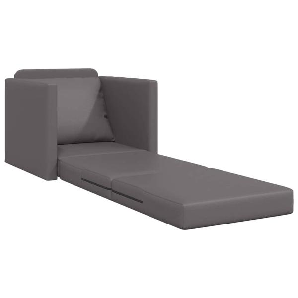 Boden Sofa Bett 2-in-1 Grau 74x77x81 cm Kunstleder