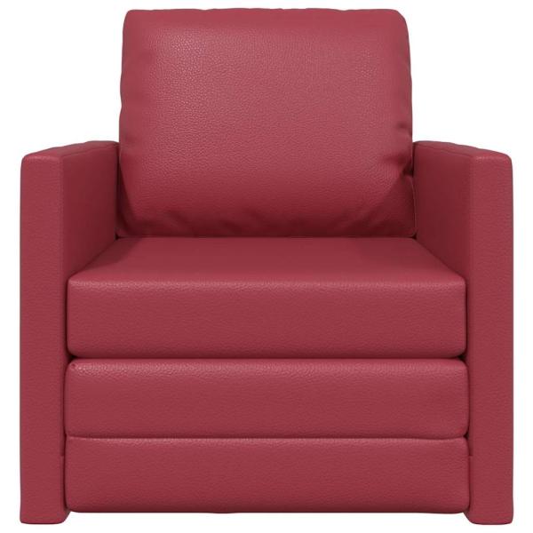 Bodensofa-Bett 2-in-1 Burgunderrot 74x77x81 cm Kunstleder