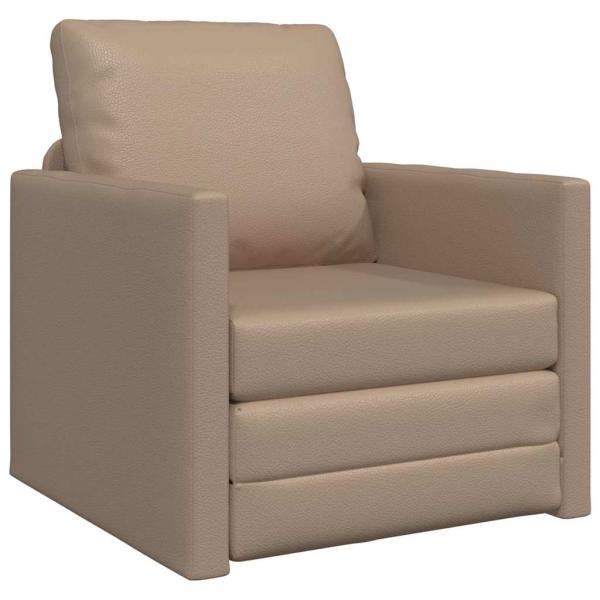 Sofa-Bett 2-in-1 Cappuccino 74x77x81 cm Kunstleder